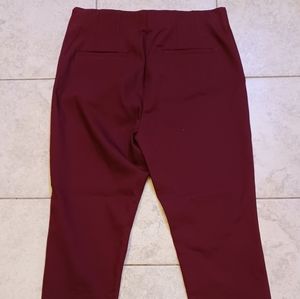 Ann Taylor Loft High Waist skinny pants 10 petite maroon burgundy side zip